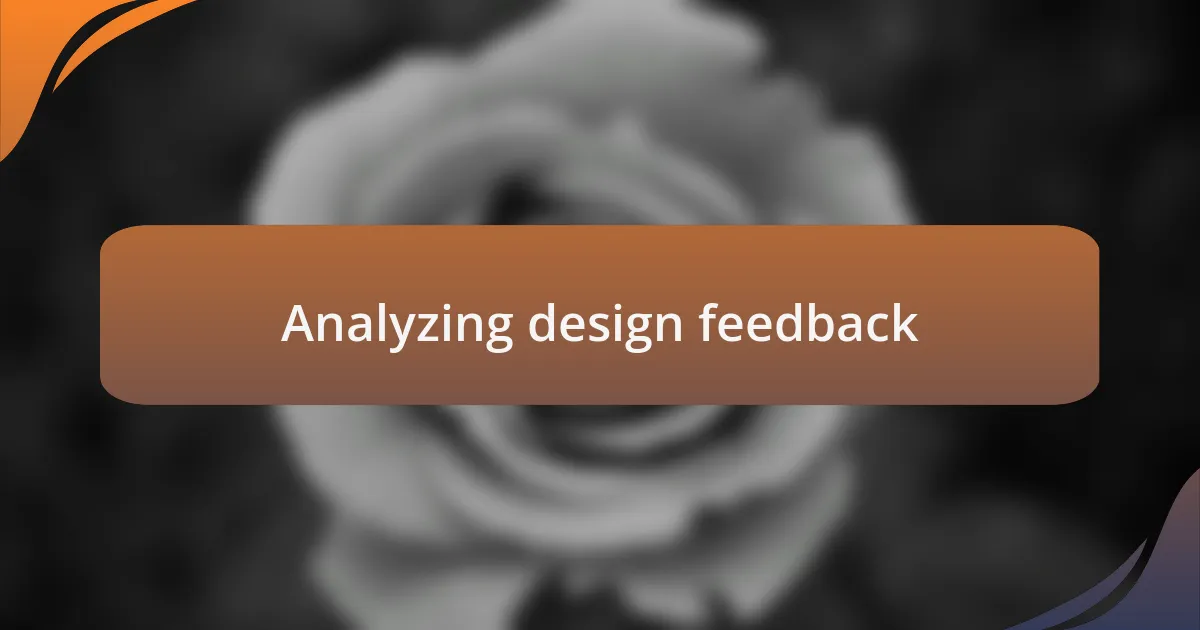 Analyzing design feedback