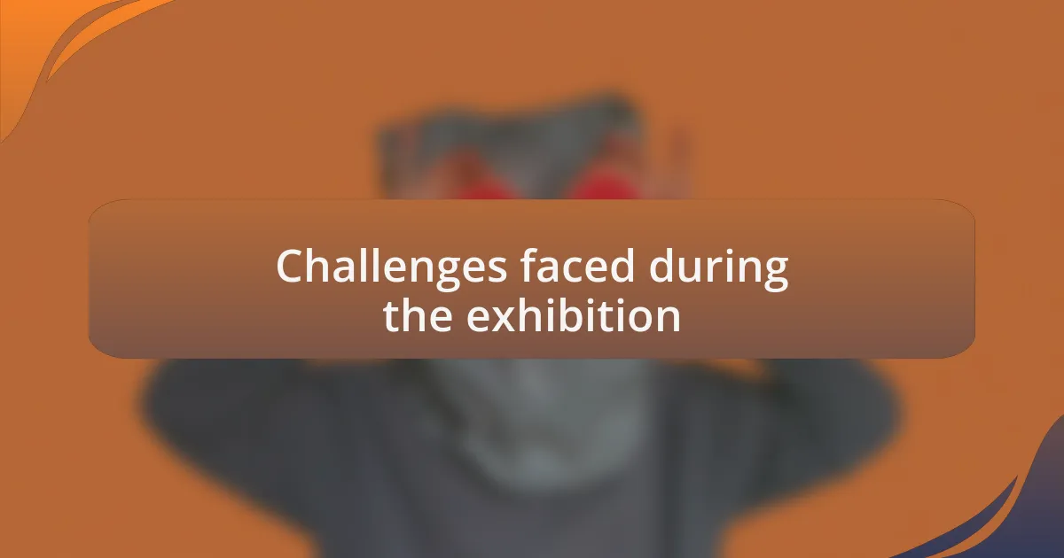 Challenges faced during the exhibition