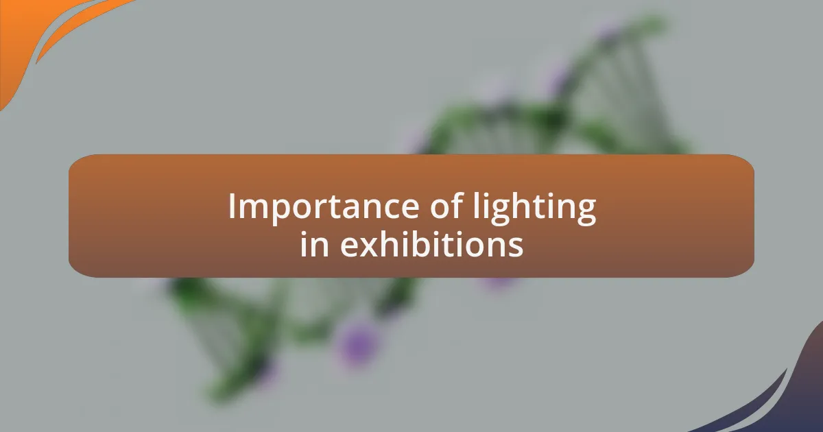 Importance of lighting in exhibitions