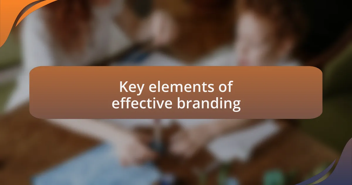 Key elements of effective branding
