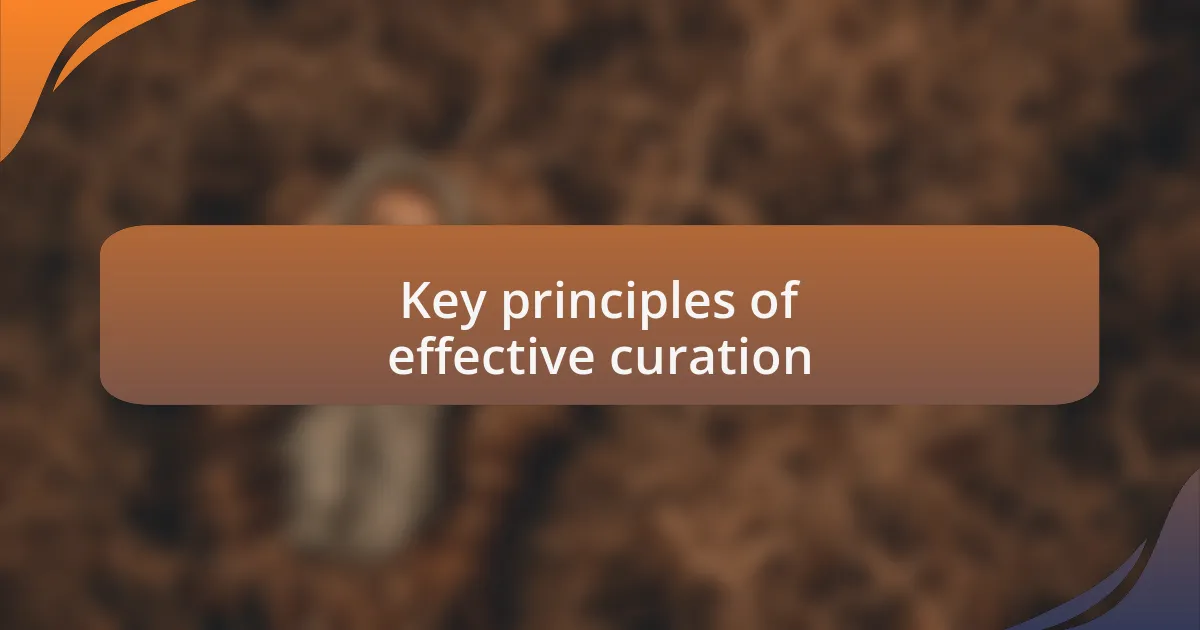 Key principles of effective curation
