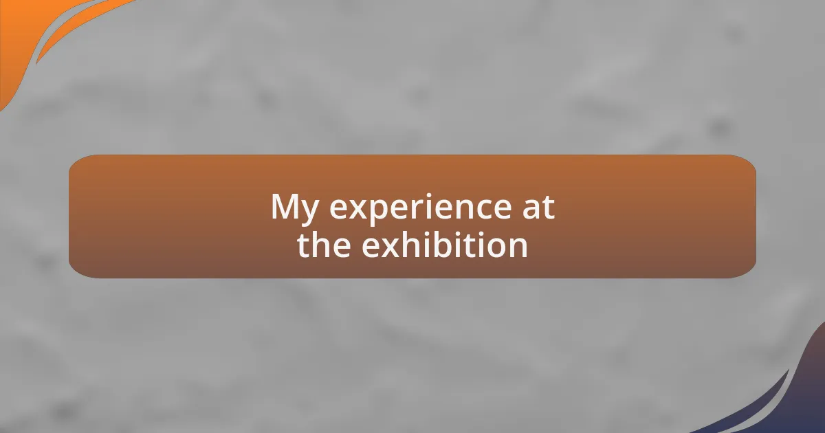 My experience at the exhibition