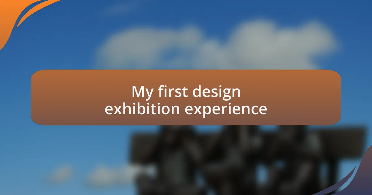 My first design exhibition experience