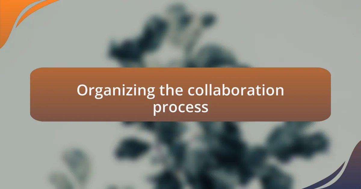 Organizing the collaboration process