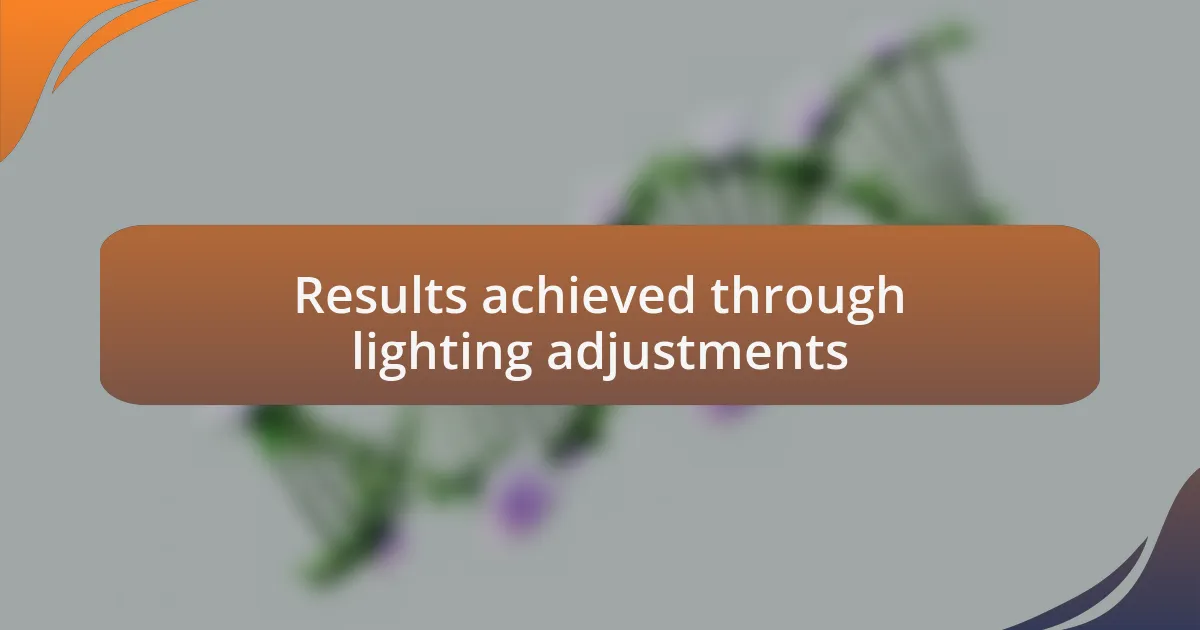 Results achieved through lighting adjustments