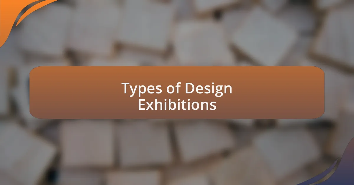 Types of Design Exhibitions