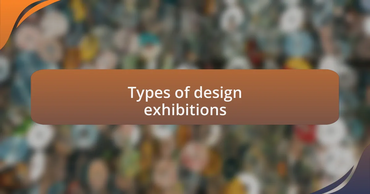 Types of design exhibitions